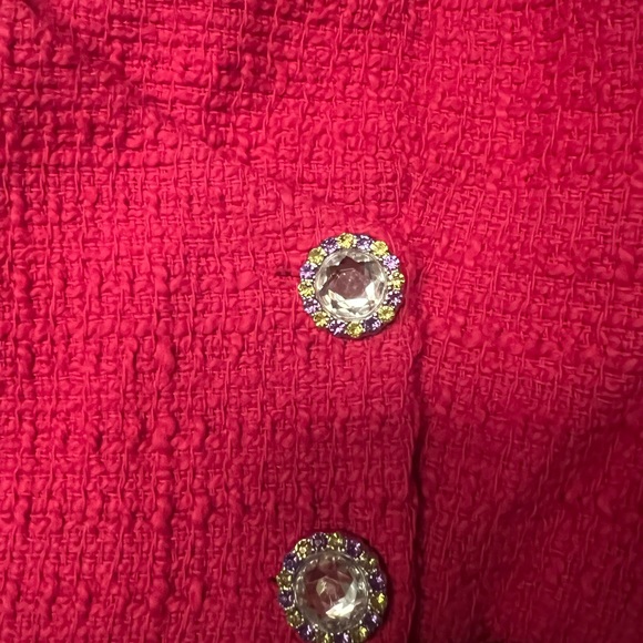 Zara fushia textured jewel button cropped jacket,S, new. - Picture 4 of 9